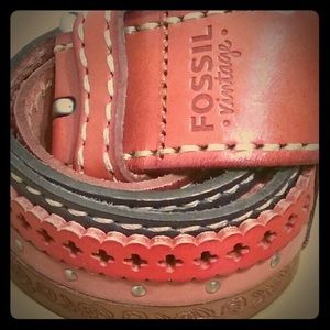 Fossil vintage multi colored leather belt